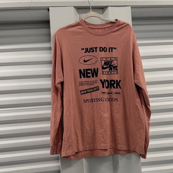 Nike Other - Nike Dusty Pink Long Sleeve Tee with NYC Graphic